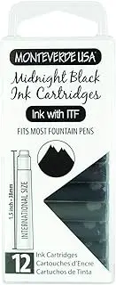 Monteverde Ink Cartridge (Standard Size), Midnight Black