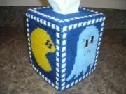 TISSUE BOX COVER - PAC-MAN - Plastic Canvas
