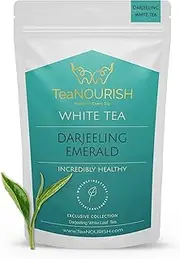 TeaNOURISH Darjeeling Emerald White Tea | Darjeeling Silver Needles White Tea | Delicate, Unique Aroma & Flavor | Freshly Sourced Direct From Origin - 50 g