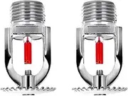 2 Pack Fire Sprinkler Heads - 1/2" NPT, 155°F (68°C) Upright, Chrome-Plated Copper, K80 Quick Response, Suitable for Factory, Mall, Warehouse