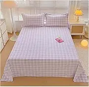 Velvet Flat Sheet Twin Full Queen King Size Ultra Soft Top Sheet Microfiber Plush Cozy Comfy Warm for All Seasons, 1 Piece(Purple,245x270cm+48x74cm x2)