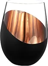 BESTYASH Elegant Stemless Glass Cup Decorative Whiskey Wine Glass for Home Office Party for Cocktails Beverages Present Choice