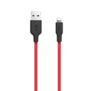 X21 USB to 8 Pin Interface Silicone Charging Data Cable, Length: 1m (Black Red)