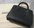 LOUIS VUITTON Montaigne MM Black Empreinte Handbag