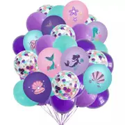 38Pcs Mermaid Under the Sea Theme Latex Balloon Set Kids Girls Party Decorations