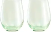 Maxwell & Williams Glamour Stemless Glass 540ML Set of 2 Green Gift Boxed