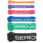 Serious Steel Fitness, 41 Inch Resistance Band, Complete Set, 6 Piece Set