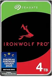Seagate IronWolf Pro 4TB, Enterprise Internal NAS HDD, CMR, 3.5 Inch, SATA 6GB/s, 7.200 RPM, 256MB Cache for RAID NAS, Data Rescue Services, Frustration Free Packaging (ST4000NTZ01)