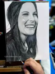 Liv Tyler Pencil Drawing 9” x 12” Portrait Artwork Hulk Arwen Lord of the Rings