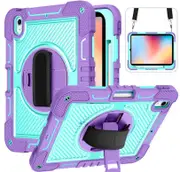 iPad 10th Gen 10.9 2022 Kids Shockproof Stand Case Protective Cover w/ Strap