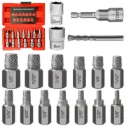 17Pcs Screw Extractor Set, Multi-Spline Easy Out Bolt Extractor Tool with 3/8...