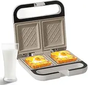 Sandwich Toaster/toastie Maker,deep Fill Non-Stick Hot Plates,Fast Heating, Even Heating,Automatic Edge Banding,high Temperature Protection,Non-Stick Pancake Maker,750w-white/black