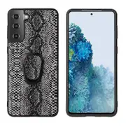 Phone Cover Shell Coated with PU + Ring-Shape KickDesign for Samsung Galaxy S21 Plus 5G - Snake