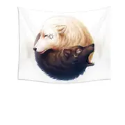 Animal Art Yin and Yang Wolves Tapestry