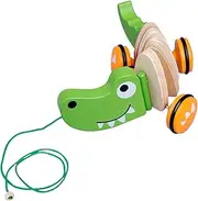 Walk Along Wood Toy,Puppy Pull Along Toddler Toy Walking Toy - Push Developmental Pull Toys Kids Toy with String for Boys & Girls
