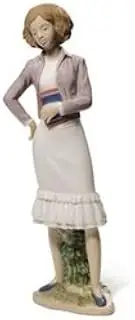 Nao by Lladro Collectible Porcelain Figurine: Going to Learn - 9 1/2" Tall - Teenage School Girl