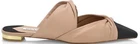 New AQUAZZURA $695 Beige Nappa Black Grosgrain Cutout Twist Flat Mule Italy 39.5