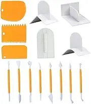 Zerodeko 15Pcs Fondant Scraper Tool Set Cake Carving Pens Icing Smoother Lightweight Baking Accessories for Home Store Use for Cake Decorating and Scraping Needs