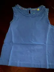 NWT 5/6 Mini Boden Deep Blue Flutter Sleeve Top LAST ONE