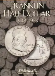 1948-1963 FRANKLIN HALF DOLLAR COIN FOLDER H. E. HARRIS / WHITMAN - NEW