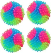 2Pcs Light Up Dog Balls,Balle Pour Chien,Flashing Elastic Ball,Glow in The Dark