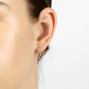 9ct Rose Gold Patterned 10.5mm Hoop Earrings