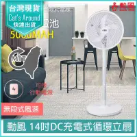 在飛比找PChome24h購物優惠-勳風 14吋 USB充電式DC直流電風扇 電扇