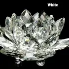3.15" Crystals Lotus Flower Crafts Figurine Fengshui Buddhist Home Decor Collect