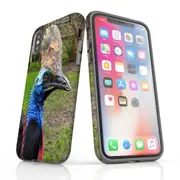 For iPhone XS/X Case Armoured Tough Cover,Cassowary