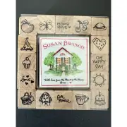 Susan Branch 16 Pc Rubber Stamp Set 2915Q NEW (includes black inkpad)