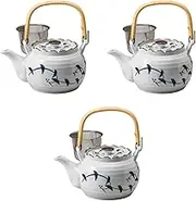 Set of 3, Somotsuke Arabesque U 6 Earthenware Pot, 6.5 x 4.5 inches (850 cc), 5.5 x 4.5 inches (14 x 11.5 cm), Setomonohonpo