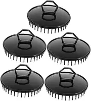 EXQUIMEUBLE 5PCS Portable Hair Scalp Exfoliator Brush Lightweight Plastic Scalp Massager for Dandruff Removal Travel Friendly Shampoo Brush