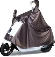 [KanDuo] Waterproof Hooded Rain Coat Poncho Hood Cover,Rain Poncho Cover Unisex Windproof Poncho Cape for Outdoor Cycling Electric Bicycle Motorcycle with Rearview Mirror Cover (Color : Bruin, Size : 4X-Larg