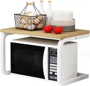 Microwave Rack Microwave Stand Wooden Microwave Oven Rack Counter Spice Rack Organizer for Kitchen Steel Frame Microwave Stand Storage Rack Microwave Oven Rack Microwave Shelf (Color : Light Walnut+W