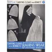 Vintage Doll/Baby Knitting Pattern 3 Cloaks + Bonnets Bairnswear #141 Gorgeous