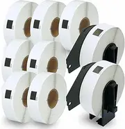BETCKEY Compatible with Brother DK-11203 17mm x 87mm File Folder Labels, 10 Rolls + 2 Reusable holder frames for Brother QL1050 QL1060N QL500 QL550 QL560 QL570 QL600 QL700 QL710W QL720NW QL1100
