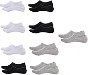 [Holibanna] 9 Pairs Men's Low Cut Cotton Socks Black Explorer Socks Skid Grips for Loafers Sneakers