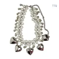 在飛比找蝦皮商城精選優惠-Yyq 時尚雙層領鏈心形珍珠吊墜項鍊時尚頸鍊