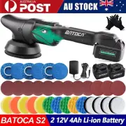 Cordless 12V Car Polisher Buffer Dual Action Polishing Machine 4A Battery 125mm