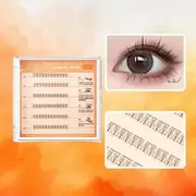 Nafinya - Glue-free Lower False Eyelashes Clusters (Various Designs) 36 Clusters - Glue-Free - Light Purple Card - Black - One Size