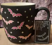 Cobwebs And Cauldrons Bats Pink Black Soft Feel Halloween NEW w TAGS