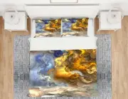 3D Yellow Cloud NAO530 Bed Pillowcases Quilt Duvet Cover Set Queen King Fay
