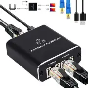 1000Mbps Network Splitter with LAN Cable Cat 6 - RJ45 Ethernet Splitter 1 to ...