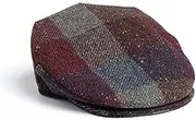 [Hanna Hats] for Men Donegal Tweed Vinatge Flat Cap - Driving Cap - Made in Ireland -100% Wool Tweed