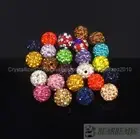 Wholesale 40 Czech Crystal Rhinestones Pave Clay Round Disco Ball Spacer Beads