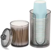 3Oz-5Oz Bathroom Cup Dispenser with 10Oz Qtip Holder, Small Disposable Paper Cup