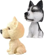 2pcs Dog Model Dog Car Decorations Car Interior Accessory Mini Animal Model Decor Dashboard Ornaments Vehicle Dashboard Accessories Cute Vehicle Gadgets Bobblehead Ornaments Resin