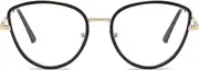 TECH-LINE-DIRECT FASHION ACCESSORIES Blue Light Blocking Glasses Women Men Computer Metal Eyeglasses Vintage Cat Eye Frame for Computer Screen Anti Glare Lens