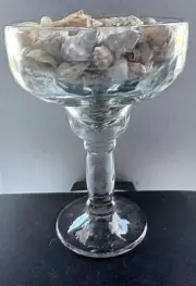 Yucatan Margarita Goblet 6.75" tall filled with colorful land/sea snail shells