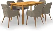 7 Piece Garden Dining Set Brown,Outdoor Furniture Sets-3067827